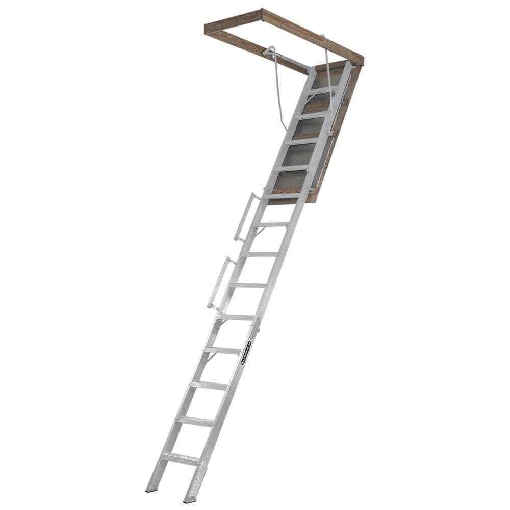 Louisville Ladder AL228P Everest 10 ft. - 12 ft., 22.5 in. x 63 in. Aluminum Attic Ladder with 350 lb. Load Capacity Louisville Ladder AL228P Everest 10 ft. - 12 ft., 22.5 in. x 63 in. Aluminum Attic Ladder with 350 lb. Load Capacity