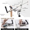 MOVIRON RUIXIN PRO RX-008 Professional Knife Sharpener with 10 Whetstones, 360° Rotation Flip Design Fixed-Angle Stainless Steel Kitchen Chef Knife Sharpening Kit Abrasive Holding System Tools