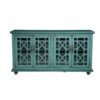 Martin Svensson Home Elegant Teal Glass TV Stand Fits TVs Up to 65 in. with Cable