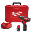Milwaukee 2406-22 M12 12-Volt Lithium-Ion Cordless 1/4 in. Hex 2-Speed Screwdriver Kit with Two 1.5 Ah Batteries and Hard Case