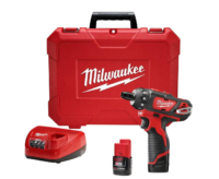 Milwaukee 2406-22 M12 12-Volt Lithium-Ion Cordless 1/4 in. Hex 2-Speed Screwdriver Kit with Two 1.5 Ah Batteries and Hard Case