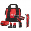 Milwaukee 2407-22-2426-20-48-11-2460 M12 12V Lithium-Ion Cordless 3/8 in. Drill/Driver Kit with M12 Oscillating Multi-Tool and 6.0 Ah XC Battery Pack