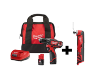 Milwaukee 2407-22-2426-20 M12 12V Lithium-Ion Cordless 3/8 in. Drill/Driver Kit with M12 Oscillating Multi-Tool