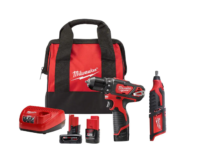 Milwaukee 2407-22-2460-20-48-11-2460 M12 12V Lithium-Ion Cordless 3/8 in. Drill/Driver Kit with M12 Rotary Tool and 6.0 Ah XC Battery Pack