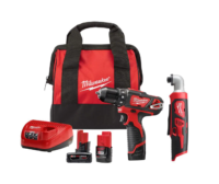 Milwaukee 2407-22-2467-20-48-11-2460 M12 12V Li-Ion Cordless 3/8 in. Drill/Driver Kit with 1/4 in. Right Angle Hex Impact Driver & 6.0 Ah XC Battery Pack