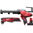 Milwaukee 2415-20-2441-20-48-11-2460 M12 12V Lithium-Ion Cordless 3/8 in. Right Angle Drill with 10 oz. Caulk and Adhesive Gun and 6.0 Ah XC Battery Pack