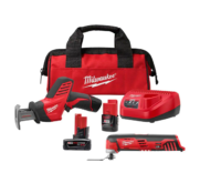 Milwaukee 2420-21-2426-20-48-11-2460 M12 12V Lithium-Ion HACKZALL Cordless Reciprocating Saw Kit with M12 Oscillating Multi-Tool & 6.0Ah XC Battery Pack