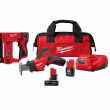 Milwaukee 2420-21-2447-20-48-11-2460 M12 12V Lithium-Ion HACKZALL Cordless Reciprocating Saw Kit with M12 3/8 in. Crown Stapler and 6.0Ah XC Battery Pack