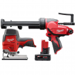 Milwaukee 2445-20-2441-20-48-11-2460 M12 12V Lithium-Ion Cordless Jig Saw with M12 10 oz. Caulk and Adhesive Gun and 6.0 Ah XC Battery Pack