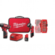 Milwaukee 2482-22 M12 12-Volt Lithium-Ion Cordless 1/4 in. Hex Screwdriver/LED Worklight Kit with (2) 1.5Ah Batteries,Bit Set & Bag