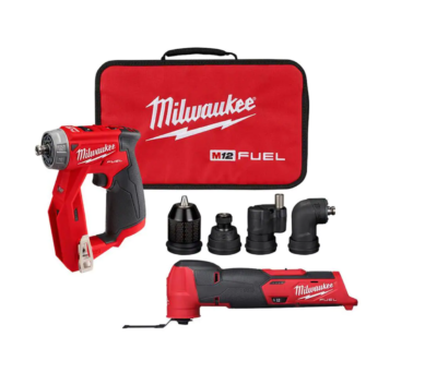 Milwaukee 2505-20-2526-20 M12 FUEL 12-Volt Lithium-Ion Brushless Cordless 4-in-1 Installation 3/8 in. Drill Driver and Multi-Tool Set (Tool-Only)