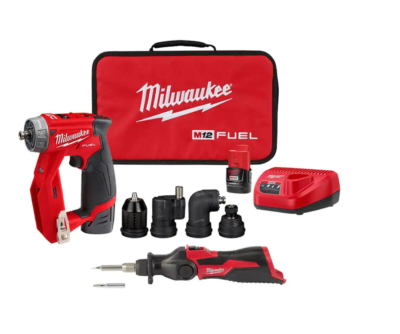 Milwaukee 2505-22-2488-20 M12 FUEL 12-Volt Lithium-Ion Brushless Cordless 4-in-1 Installation 3/8 in. Drill Driver Kit with M12 Soldering Iron