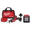 Milwaukee 2520-21XC-2364-20 M12 FUEL 12V Lithium-Ion Cordless HACKZALL Reciprocating Saw Kit with M12 Compact Flood Light (Tool-Only)