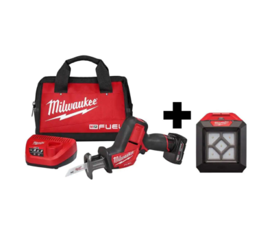 Milwaukee 2520-21XC-2364-20 M12 FUEL 12V Lithium-Ion Cordless HACKZALL Reciprocating Saw Kit with M12 Compact Flood Light (Tool-Only)