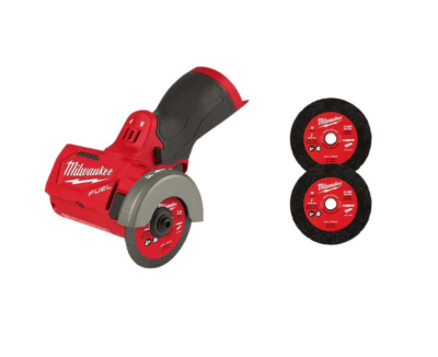 Milwaukee 2522-20-49-94-3000-49-94-3000 M12 FUEL 12-Volt 3 in. Lithium-Ion Brushless Cordless Cut Off Saw (Tool-Only) with 3 in. Metal Cut Off Wheels (6-Pack)