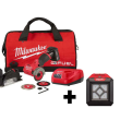 Milwaukee 2522-21XC-2364-20 M12 FUEL 12-Volt 3 in. Lithium-Ion Brushless Cordless Cut Off Saw Kit with M12 Flood Light