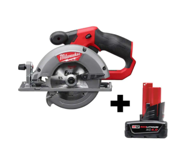 Milwaukee 2530-20-48-11-2440 M12 FUEL 12V Lithium-Ion Brushless 5-3/8 in. Cordless Circular Saw with 4.0 Ah M12 Battery