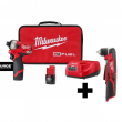 Milwaukee 2551-22-2415-20 M12 FUEL SURGE 12V Lithium-Ion Brushless Cordless 1/4 in. Hex Impact Driver Compact Kit with M12 Right Angle Drill