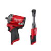 Milwaukee 2554-20-2560-20 M12 FUEL 12V Lithium-Ion Brushless Cordless Stubby 3/8 in. Impact Wrench with 3/8 in. Extended Reach Ratchet
