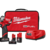 Milwaukee 2554-22-48-11-2440 M12 FUEL 12V Lithium-Ion Brushless Cordless Stubby 3/8 in. Impact Wrench Kit With M12 4.0Ah Battery