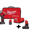 Milwaukee 2554-22-48-11-2460 M12 FUEL 12V Lithium-Ion Brushless Cordless Stubby 3/8 in. Impact Wrench Kit with 6.0Ah Battery