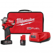 Milwaukee 2554-22 M12 FUEL 12V Lithium-Ion Brushless Cordless Stubby 3/8 in. Impact Wrench Kit with One 4.0 and One 2.0Ah Batteries