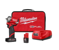Milwaukee 2554-22 M12 FUEL 12V Lithium-Ion Brushless Cordless Stubby 3/8 in. Impact Wrench Kit with One 4.0 and One 2.0Ah Batteries