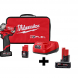 Milwaukee 2555-22-48-11-2460 M12 FUEL 12V Lithium-Ion Brushless Cordless Stubby 1/2 in. Impact Wrench Kit with 6.0Ah Battery