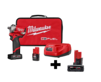 Milwaukee 2555-22-48-11-2460 M12 FUEL 12V Lithium-Ion Brushless Cordless Stubby 1/2 in. Impact Wrench Kit with 6.0Ah Battery