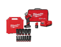 Milwaukee 2555-22-49-66-7011 M12 FUEL 12V Cordless Brushless Stubby 1/2 in. Impact Wrench Kit with 1/2 in. Drive SAE Deep Socket Set (12-Piece)