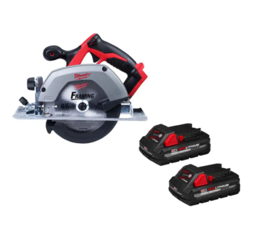 Milwaukee 2630-20-48-11-1837 M18 18V Lithium-Ion Cordless 6-1/2 in. Circular Saw with Two 3.0 Ah Batteries