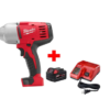 Milwaukee 2663-20-48-59-1850 M18 18V Lithium-Ion Cordless 1/2 in. Impact Wrench W/ Friction Ring W/ (1) 5.0Ah Battery and Charger