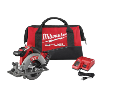 Milwaukee 2730-21 M18 FUEL 18-Volt Lithium-Ion Brushless Cordless 6-1/2 in. Circular Saw Kit with One 5.0 Ah Battery, Charger, Tool Bag