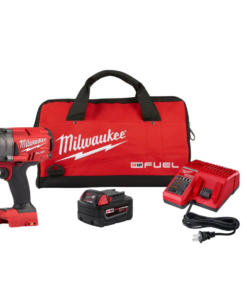 Milwaukee 2767-21B M18 FUEL 18V Lithium-Ion Brushless Cordless 1/2 in. Impact Wrench w/Friction Ring Kit w/One 5.0 Ah Battery and Bag