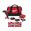 Milwaukee 2801-22CT-48-32-4083 M18 18-Volt Lithium-Ion Brushless Cordless 1/2 in. Compact Drill/Driver Kit w (2) 2.0 Ah Batteries, & 100pc Bit Kit