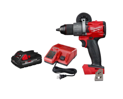 Milwaukee 2804-20-48-59-1835 M18 FUEL 18-Volt Lithium-Ion Brushless Cordless 1/2 in. Hammer Drill / Driver W/ 3.0Ah Battery and Charger