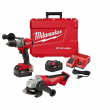 Milwaukee 2804-22-2680-20 M18 Fuel 18-Volt Lithium-Ion Brushless Cordless 1/2 in. Hammer Drill Driver Kit with Cut-Off/Grinder
