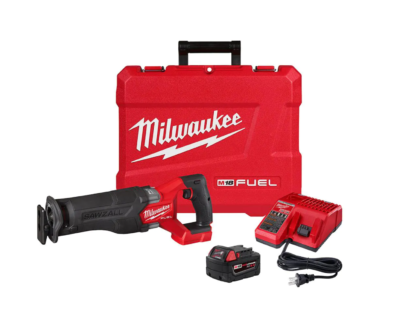 Milwaukee 2821-21 M18 FUEL 18V Lithium-Ion Brushless Cordless SAWZALL Reciprocating Saw Kit W/one 5.0 Ah Batteries, Charger and Case