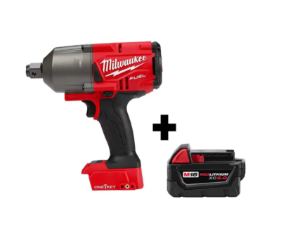 Milwaukee 2864-20-48-11-185 M18 FUEL ONE-KEY 18V Lithium-Ion Brushless Cordless 3/4 in. Impact Wrench w/ Friction Ring & M18 5.0 Ah Battery