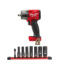 Milwaukee 2962-20-49-66-7024 M18 FUEL GEN-2 18V Lithium-Ion Mid Torque Brushless Cordless 1/2 in. Impact Wrench with Socket Set (8-Piece)