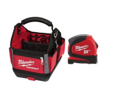 Milwaukee 48-22-8310-48-22-6625 10 in. PACKOUT Tote with 25 ft. Compact Tape Measure