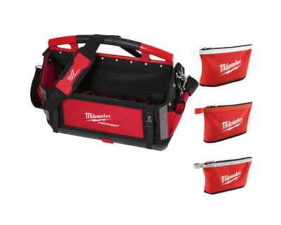 Milwaukee 48-22-8320-48-22-8193 20 in. PACKOUT Tote with Zipper Tool Bags in Multi-Color (3-Pack)