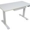 Motionwise 48 in. Rectangular White 1 Drawer Standing Desk with Adjustable Height