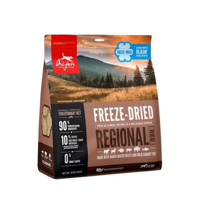 ORIJEN Regional Red Recipe Grain Free High Protein Premium Raw Meat Freeze Dried Dog Food, 16 oz.