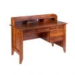 OneSpace 48 in. Rectangular Golden Cherry 3 Drawer Executive Desk with File Storage