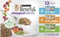 Purina Beneful High Protein Gravy Wet Dog Food Variety Pack, Chopped Blends - (12) 10 oz. Tubs