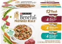 Purina Beneful High Protein Gravy Wet Dog Food Variety Pack, Prepared Meals Stew - (12) 10 oz. Tubs