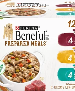 Purina Beneful High Protein Gravy Wet Dog Food Variety Pack, Prepared Meals Stew - (12) 10 oz. Tubs