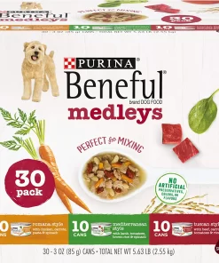 Purina Beneful Wet Dog Food Variety Pack, Medleys Tuscan, Romana and Mediterranean Style - (30) 3 oz. Cans