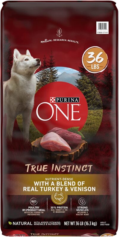 Purina ONE High Protein Natural Dry Dog Food, True Instinct With Real Turkey & Venison - 36 lb. Bag